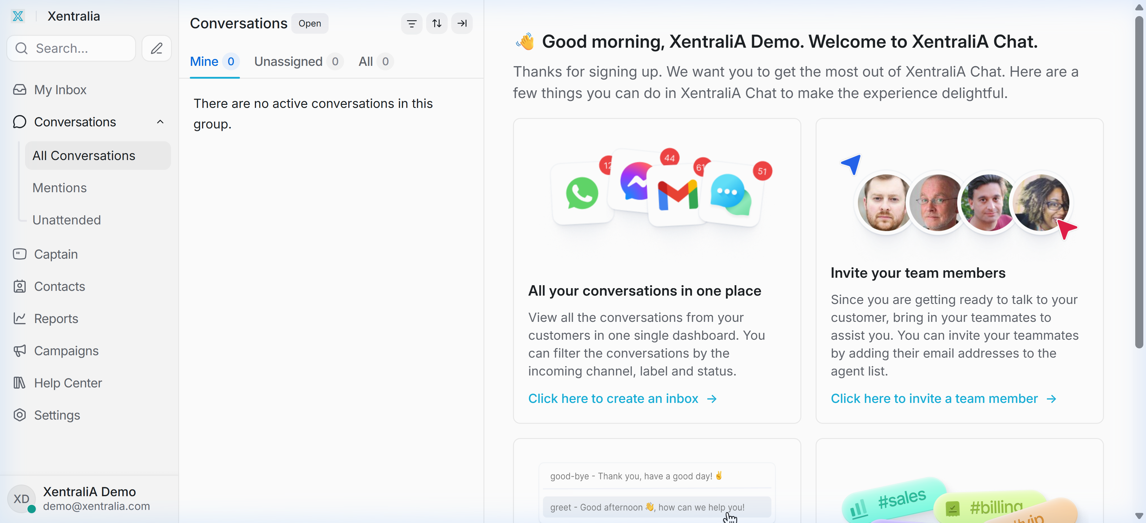Chat de soporte de Xentralia