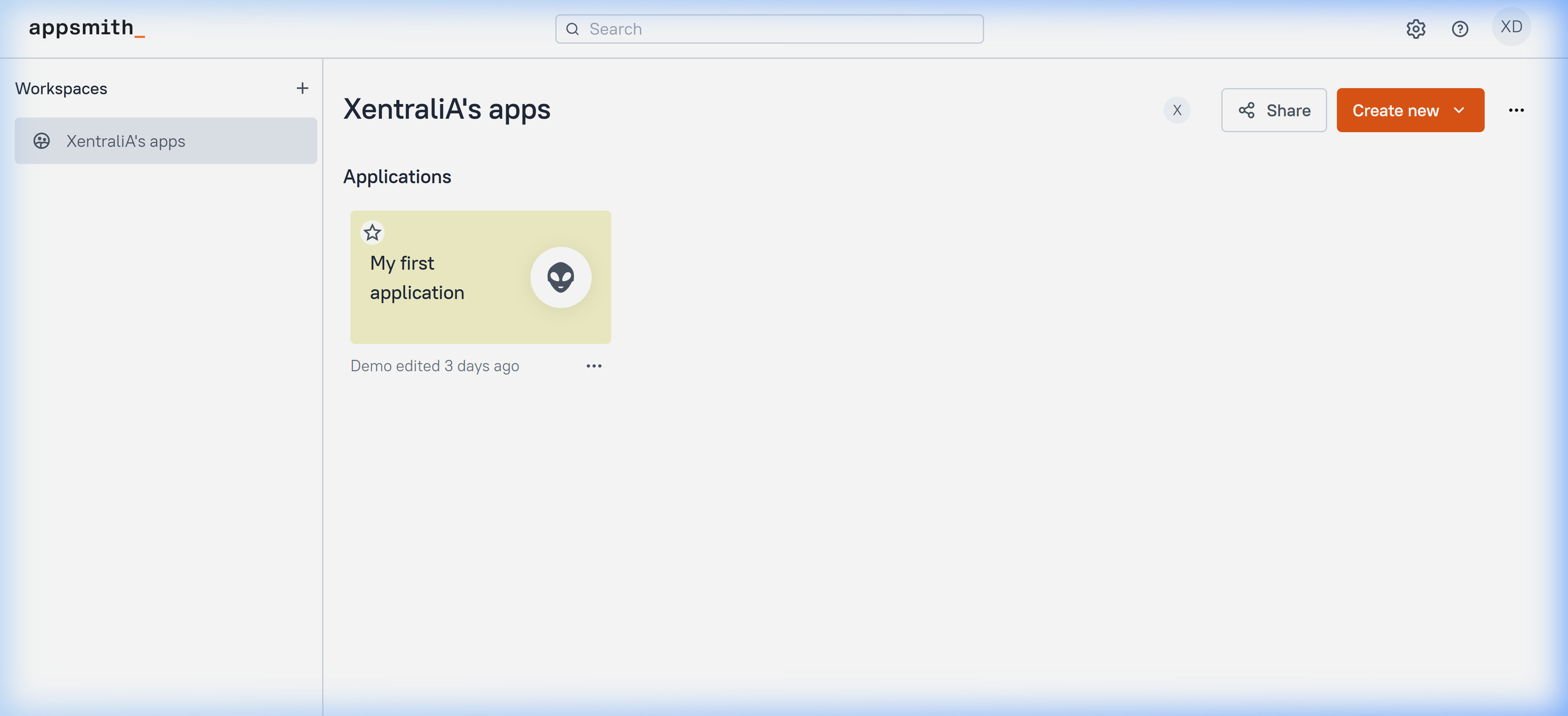 Vista del builder de Xentralia